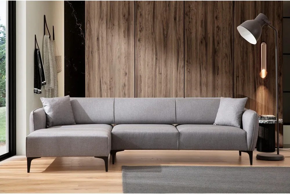 Svetlosivá rohová pohovka Belissimo, ľavý roh – Balcab Home