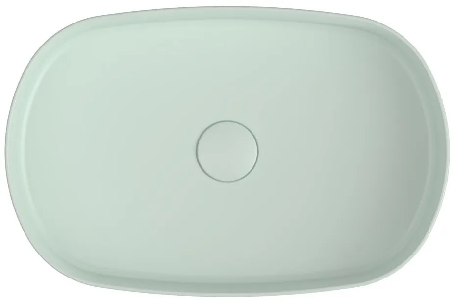 Sapho Sapho, INFINITY OVAL keramické umývadlo na dosku, 55x36 cm, matná zelena Mint, 10NF65055-2T