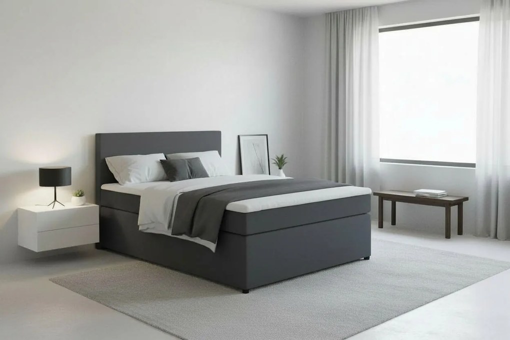 XXXLutz BOXSPRINGOVÁ POSTEĽ, 140/200 cm antracitová MID.YOU - Online Only spálne - 000044002906