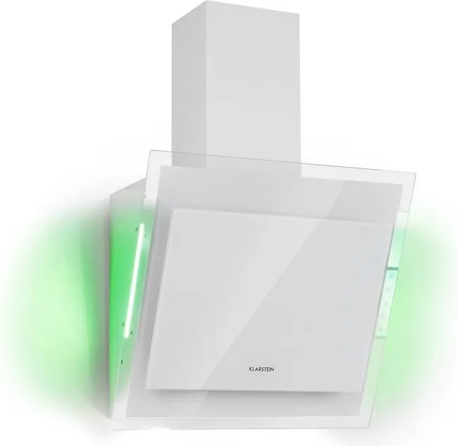 Klarstein Mirage 60, digestor, 60 cm, nástenný, 550 m³/h, A++, dotykový panel, biely