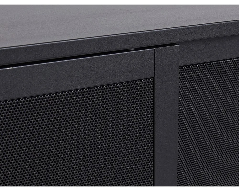 Čierna kovová komoda s posuvnými dverami 160x75x46 cm Veep – Unique Furniture