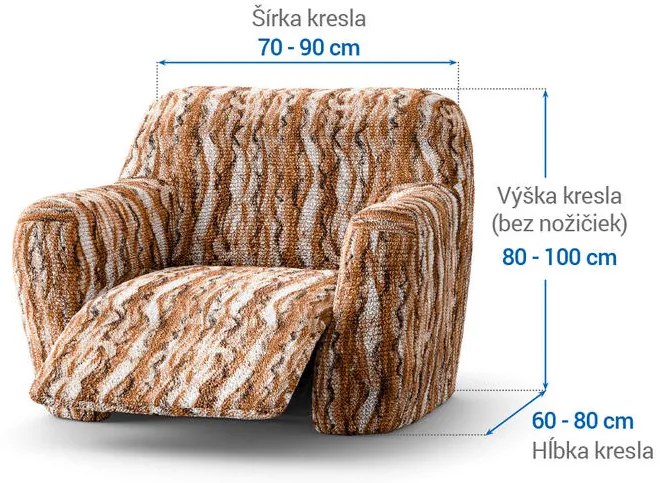 Bielastické poťahy OCEANO NOVÉ tehlové kreslo (š. 60 - 110 cm)