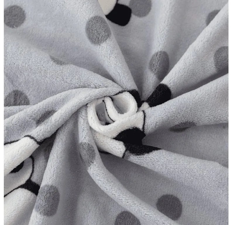 Plachta mikroplyš PANDA 160x200 cm sivá