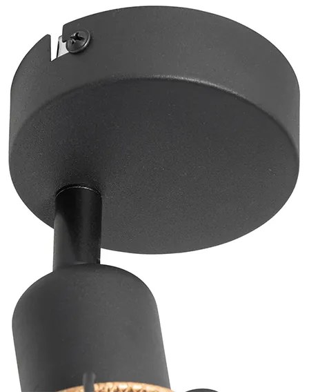 Dizajnové stropné svietidlo čierne so zlatom - Noud