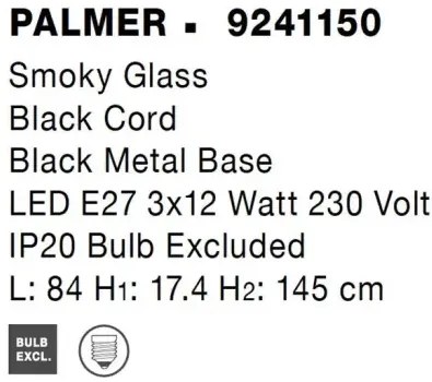 Luster na lanku Palmer 84 čierne
