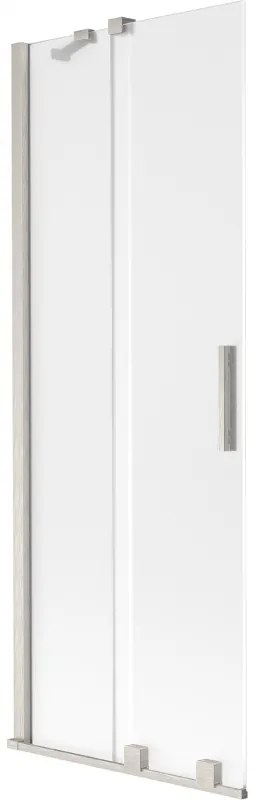 Mexen Velar, 2-krídlová posuvná vaňová zástena 70 x 150 cm, 8mm sklo námraza, brúsená oceľ, 896-070-000-31-97