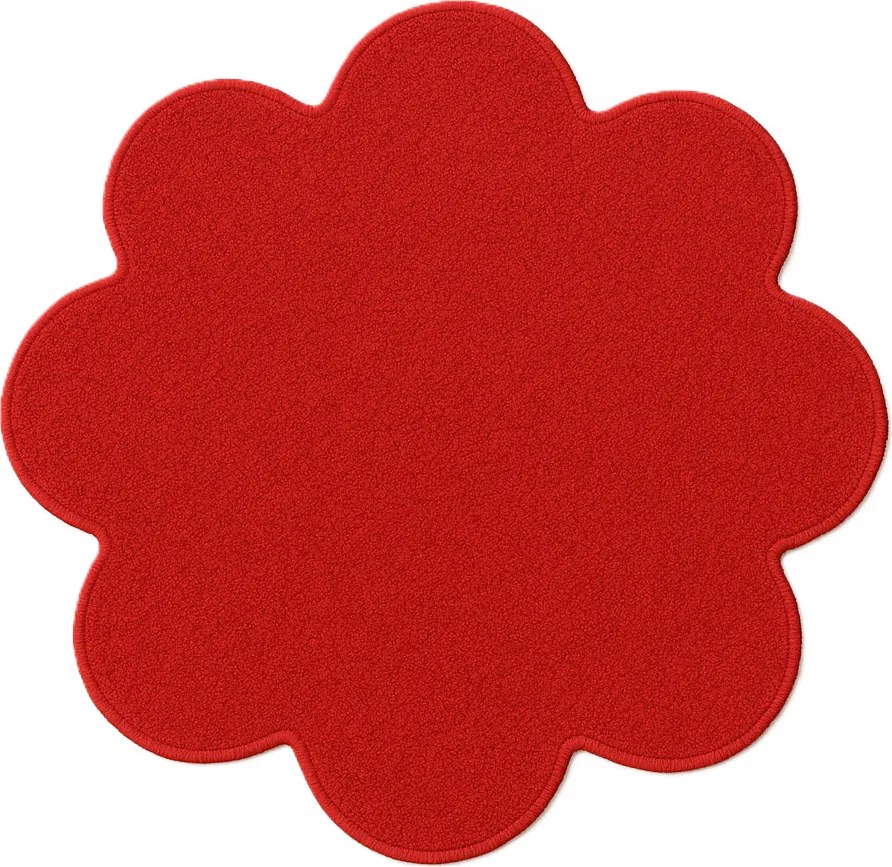 Kusový koberec Eton červený kvet, 120x120 kvietok, červená, detská izba, Vopi
