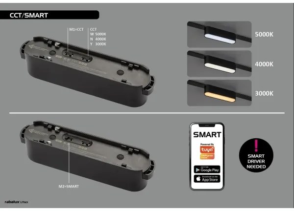 Rabalux 70129-LED Stm. str. svieti. do 1-fáz. lišt. sys. LiTrack 13W/24V 33 cm