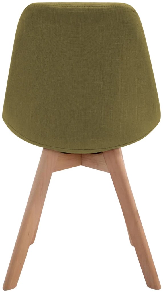 Stolička Borne V2 - látka, drevené nohy natura - Zelená