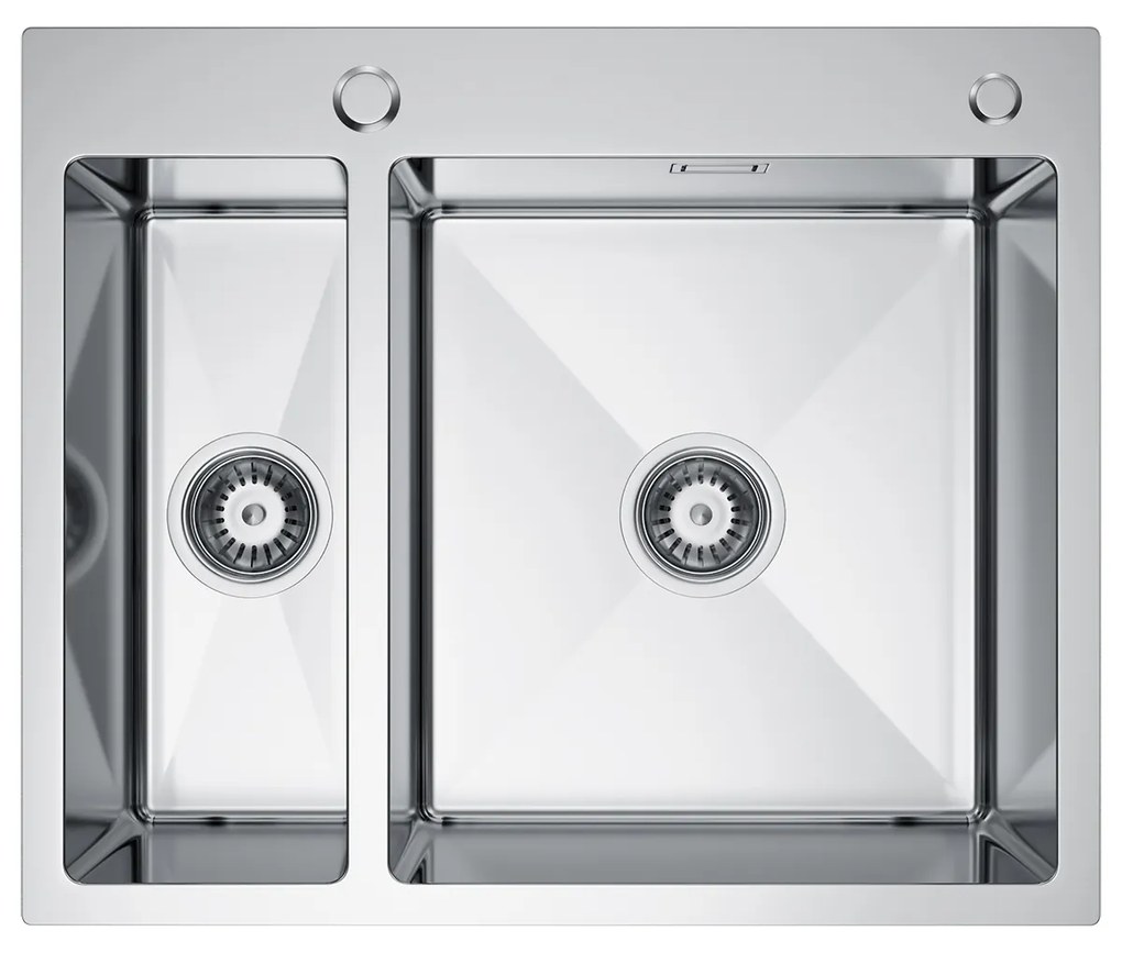 Erga HD, 1,5-komorový oceľový drez 610x510x210 mm s dávkovačom saponátu, oceľová, ERG-MLS-HD6151