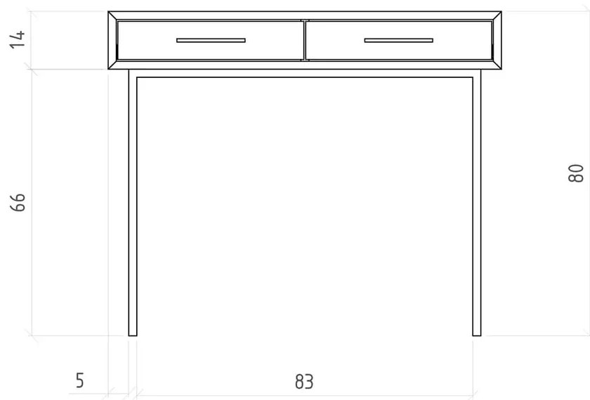 Toaletný stolík z dubového dreva 97x45 cm Abies - The Beds
