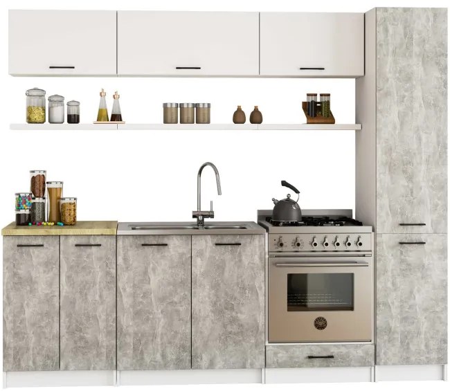 Kuchynská skrinka OLIWIA S40/205 biela / betón
