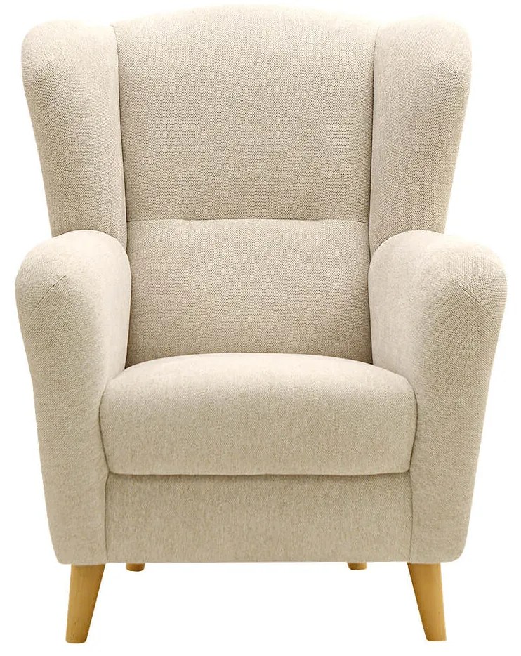 FINES krémové kreslo ušiak Aladin