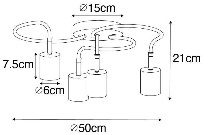 Moderné stropné bodové svetlo čierne nastaviteľné 4-svetlo - Java
