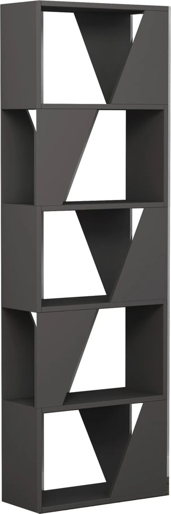 Moderná knižnica Houseland FRAME antracit