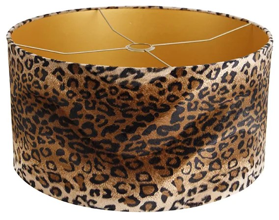 Zamatový tienidlo lampy leopardí vzor 50/50/25 zlatý interiér