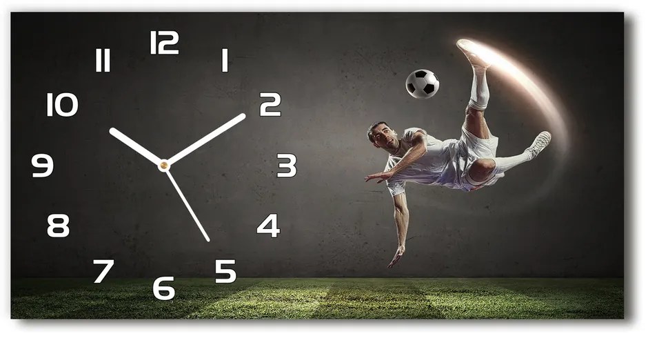 Moderné sklenené hodiny na stenu Futbalista pl_zsp_60x30_f_76194683