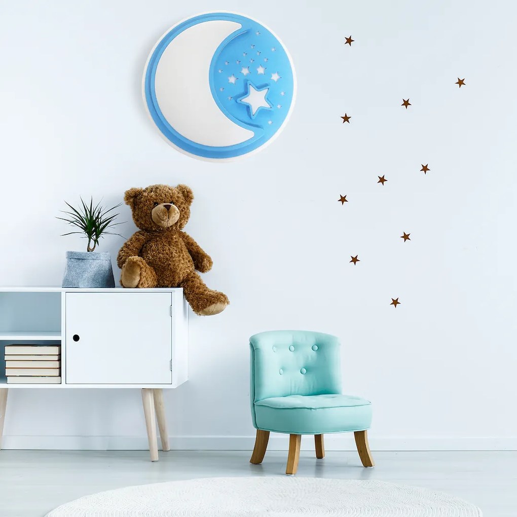 Detské stropné LED svietidlo Note, 1x LED 45w, 3000-6000k, bl, s ovládačom