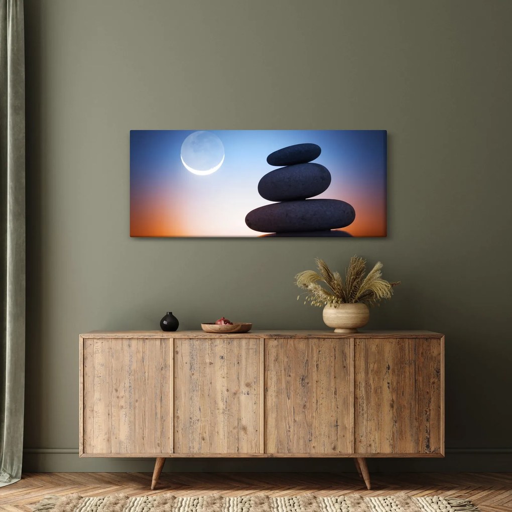 Obraz poskladaných kameňov na sebe (120x50 cm)