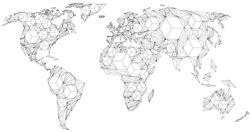 Artgeist Fototapeta - Map of the World - white solids Veľkosť: 392x309, Verzia: Samolepiaca