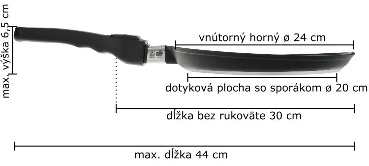 AMT Gastroguss Titánová panvica na palacinky ø 24 cm s odnímateľnou rukoväťou