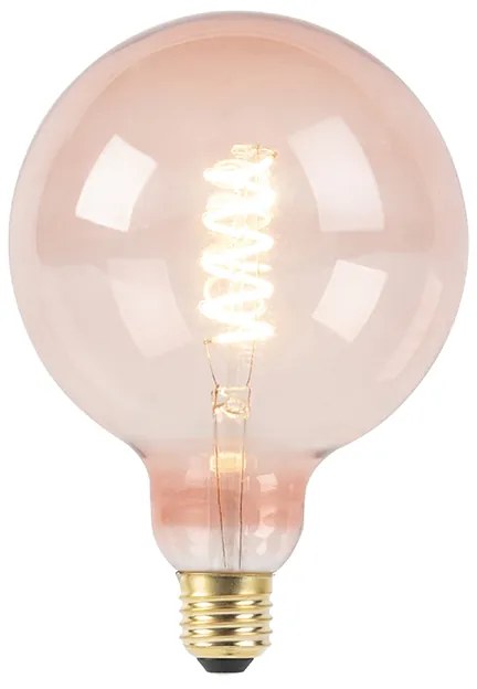E27 stmievateľná LED špirálová žiarovka G125 ružová 200 lm 2100K