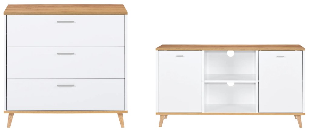 Livarno®  Komoda Corfu, 80 x 75 x 33 cm + Tv stolík Corfu, 113 x 60,5 x 33 cm  (800011142)