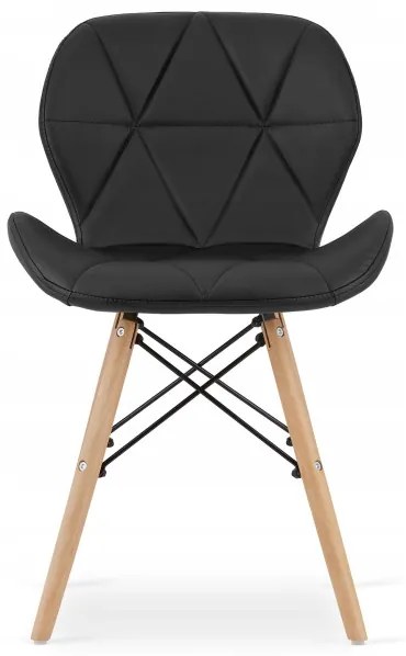 Jedálenský stôl TODI biely 60 cm s dvoma stoličkami LAGO čierne, ekokoža