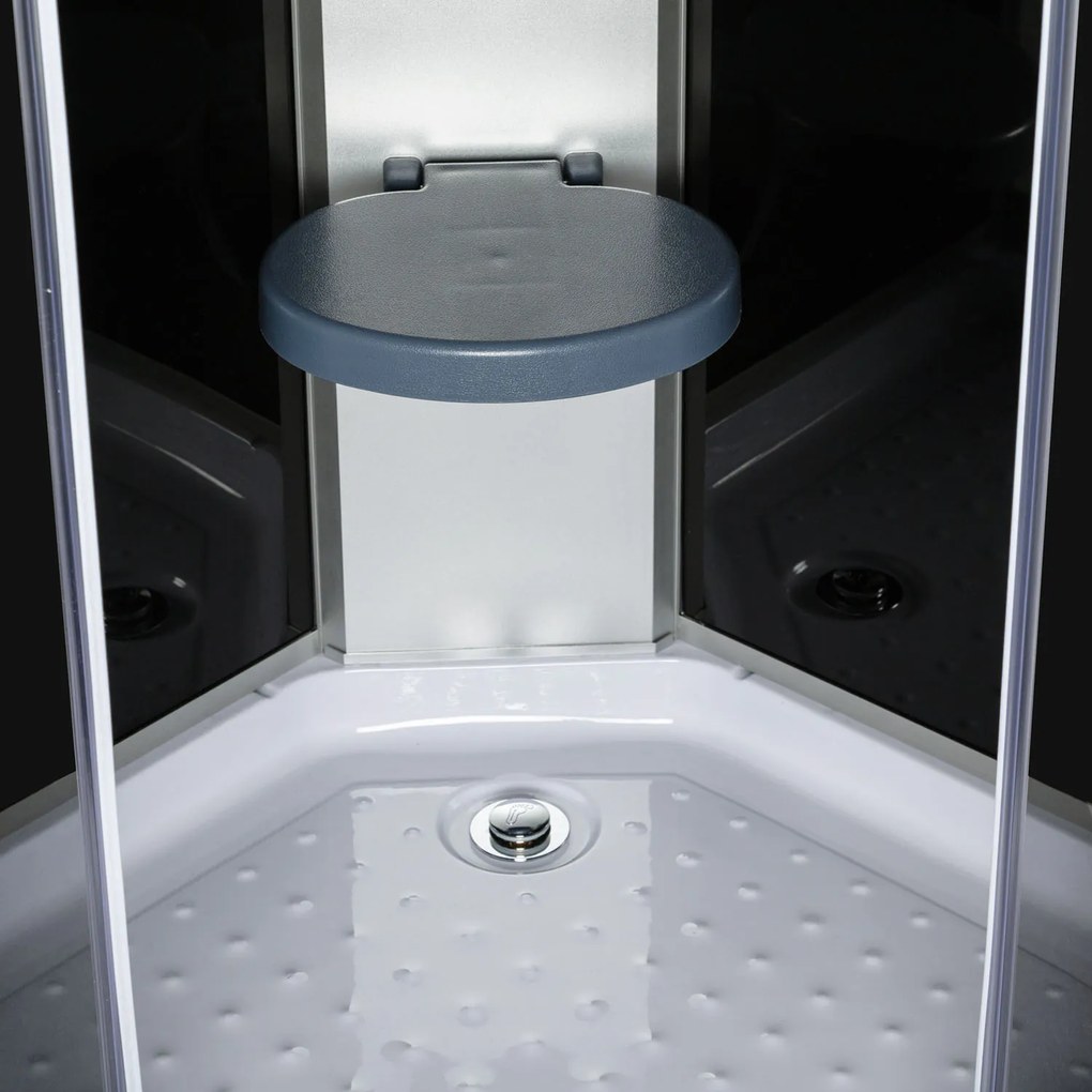 Novoterm Sprchový box štvrťkruhový NV-Evora 90 B, 90x90 čierny