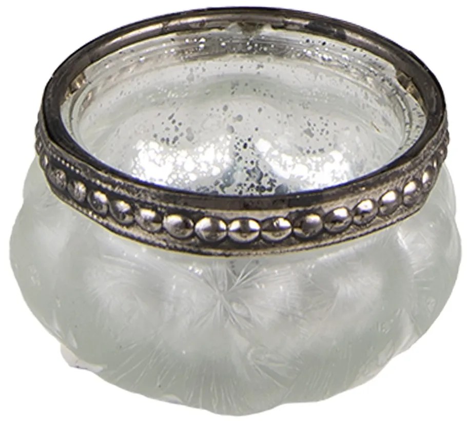 Antik sklenený svietnik na čajovú sviečku - Ø 5*3 cm