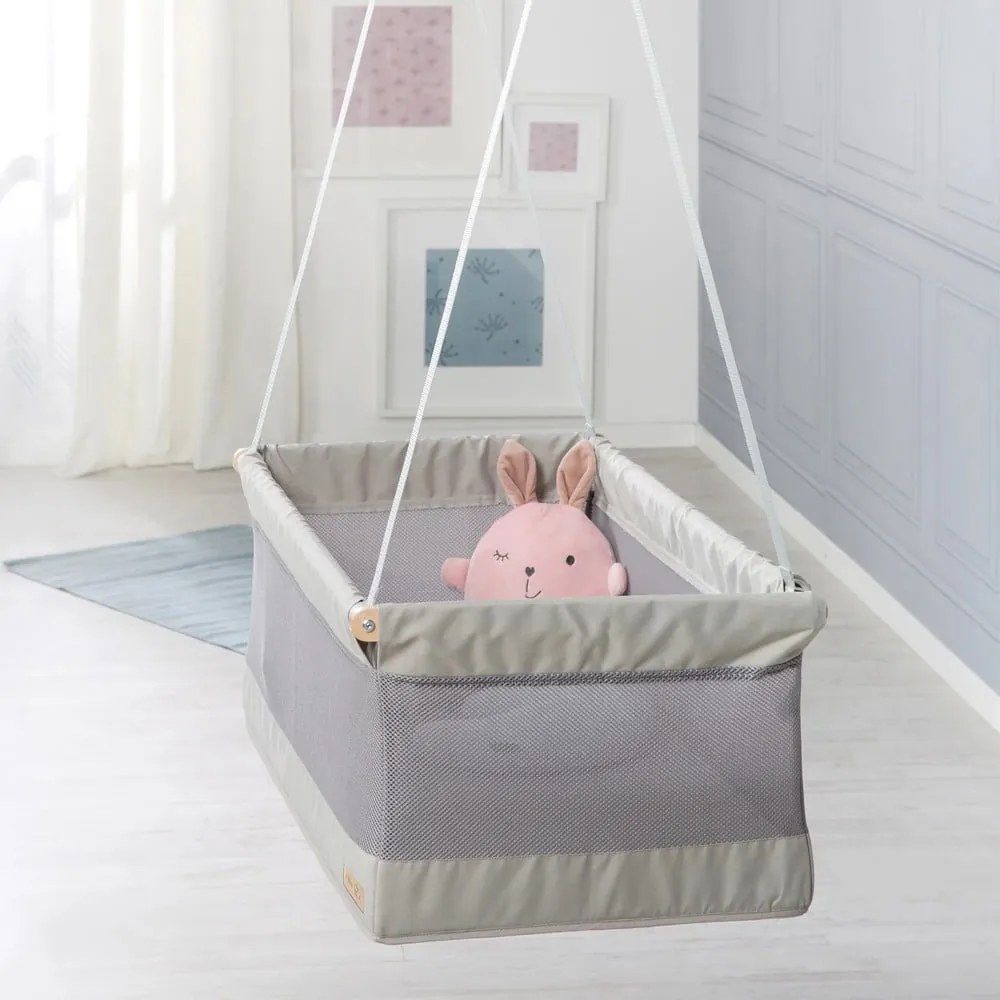 Sivá kolíska 90x45 cm Safe asleep – Roba