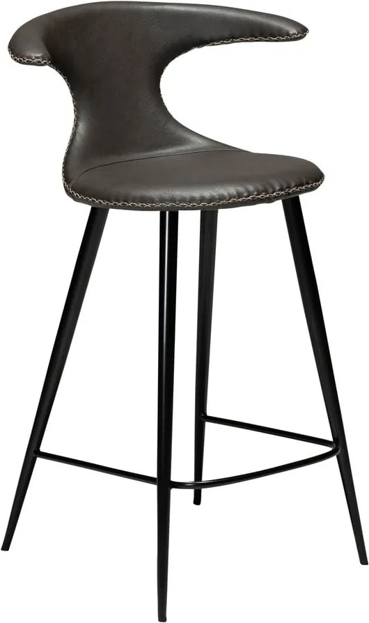 Tmavosivá barová stolička z eko kože DAN–FORM Denmark Flair, výška 90 cm