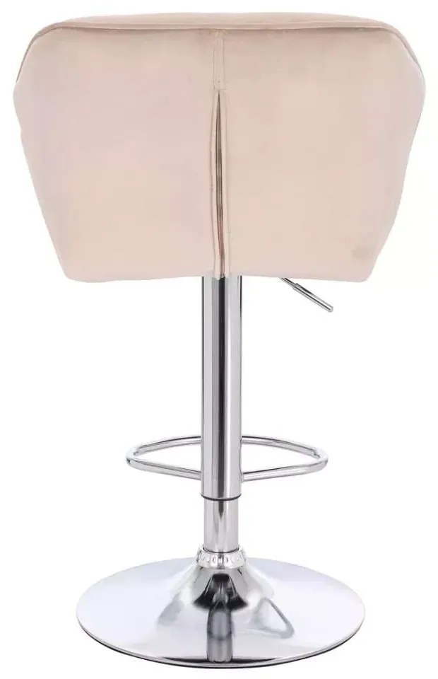 LuxuryForm DESIGN Barová stolička MILANO VELUR na striebornom tanieri - latte