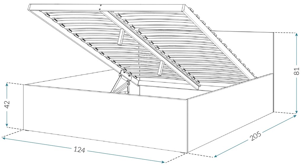Jednolôžková posteľ s úložným priestorom Buster 120x200 - biela