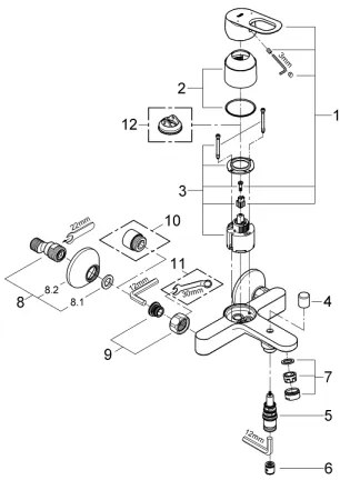 GROHE 23341000 - Vaňová batéria BAULOOP DN 15, lesklý chróm