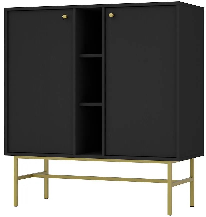 Komoda Tokyo 3  2D čierny grafit 822