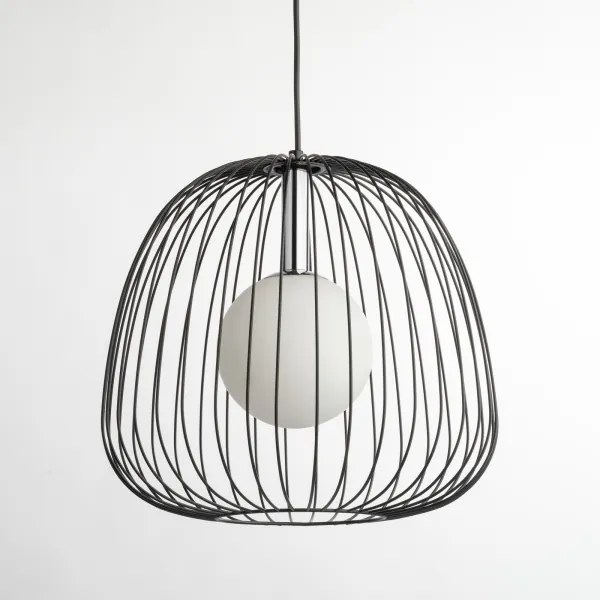 Luster na lanku BELL 1xG9/12W/230V pr. 33 cm čierna/lesklý chróm