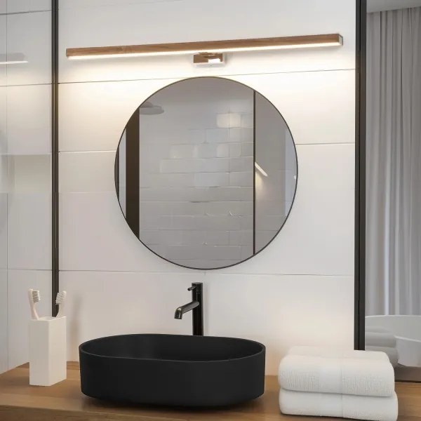 Brilagi-LED Kúpeľňové osvetlenie zrkadla WOODY MIRROR LED/15W/230V IP44 dub/chro