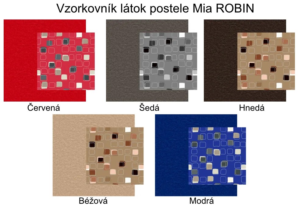 Nabytekmorava Čalúnená posteľ s úložným priestorom Mia Robin 160 cm s LED osvetlením matrac: bez matrace, farebné čalúnenie: hnědá, úložný priestor: s úložným priestorom