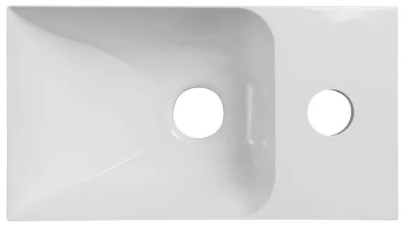 Sapho - Závesné umývadlo PICCOLINO 30x17 cm pravé/liaty mramor/biela