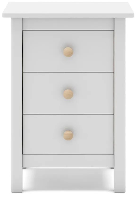 Biely detský nočný stolík z borovicového dreva Max - Marckeric