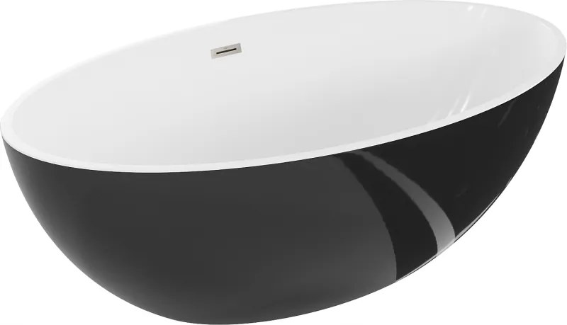 Mexen Nike Oválna Vaňa 175x100 cm, Biela/Čierna