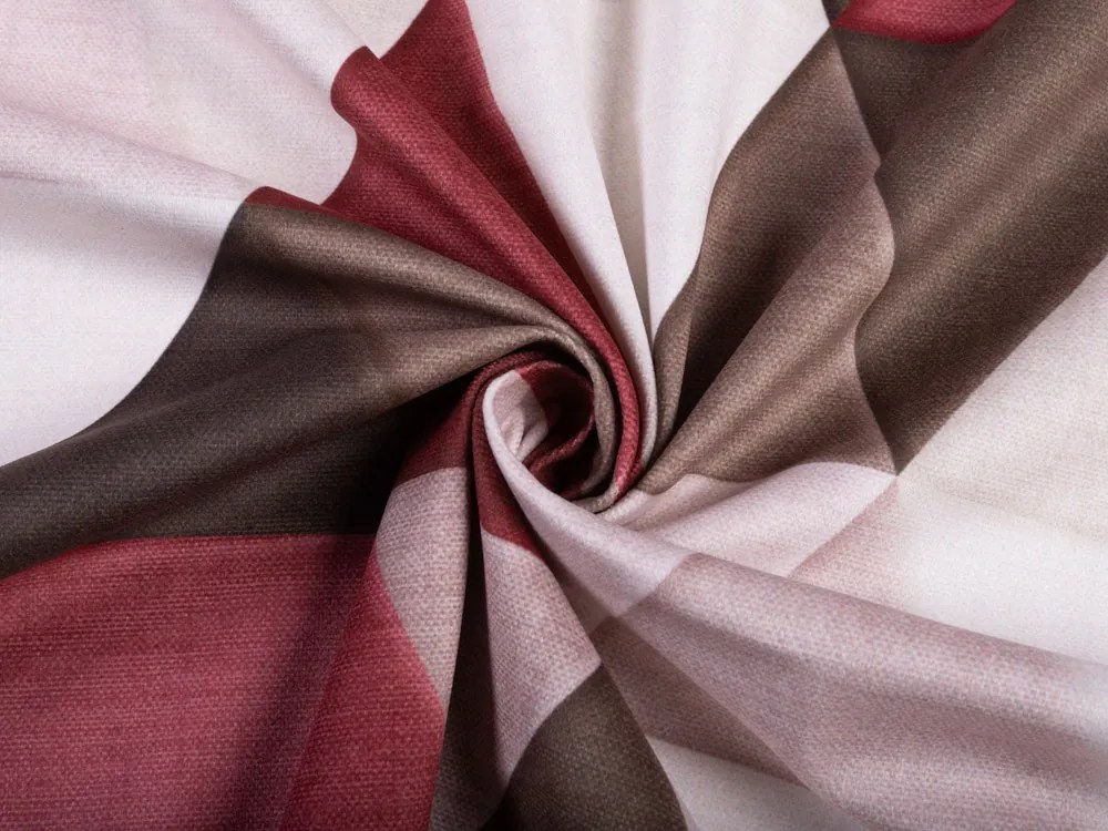 Biante Zamatová obliečka na vankúš Tamara TMR-021 Vínovo-hnedo-béžové trojuholníky 35 x 45 cm