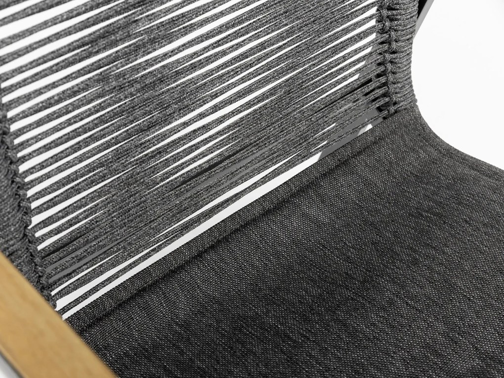 Diamond Rope stolička s podrúčkami sivá