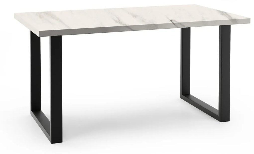 Rozkladací jedálenský stôl BOWEN biely mramor Rozmer stola: 120/220x80cm