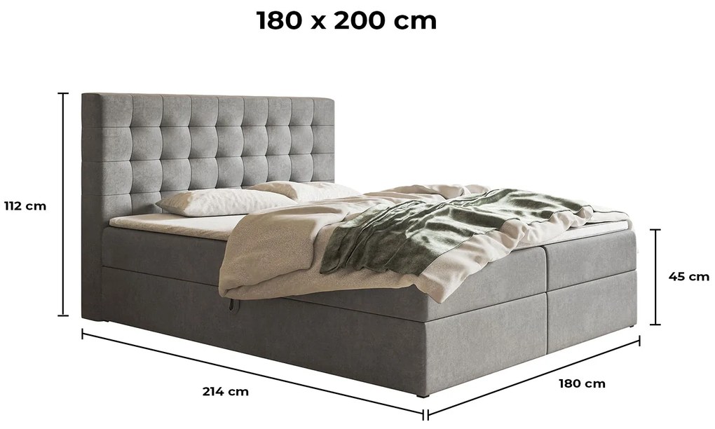 PROXIMA.store - Kontinentálna boxspring posteľ NATALI ROZMER: 140 x 200 cm, TYP MATRACA: TAŠTIČKOVÉ PRUŽINY, VRCHNÝ MATRAC (TOPPER): BEZ TOPPERU