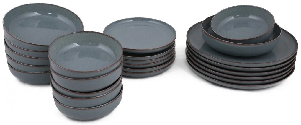 Porcelánová súprava 24 ks tanierov BlueBlue sivá/modrá