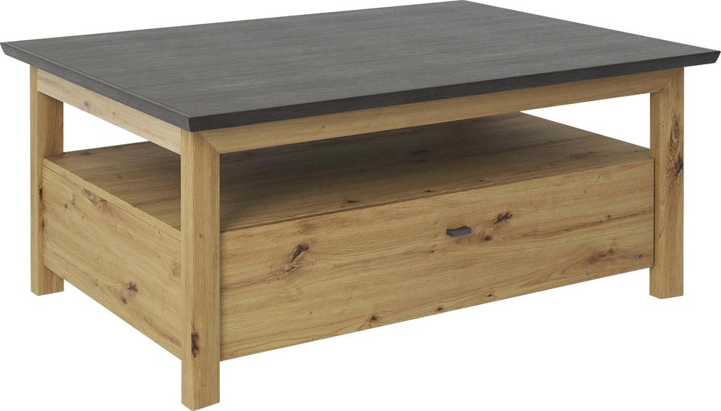 XXXLutz KONFERENČNÝ STOLÍK, tmavosivá, dub artisan, kompozitné drevo, 110/80/45 cm Hom`in - Stolíky do obývačky - 000003002914