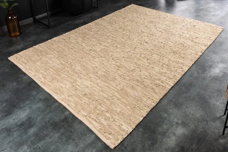 Koberec z čistej béžovej kože konope 160 x 230cm