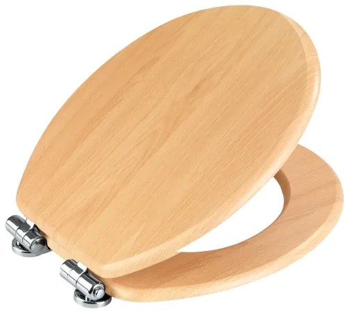 WENKO 22979100-WC sedátko PRÍRODNÝ BUK 35,5x42,5 cm hnedá/strieborná
